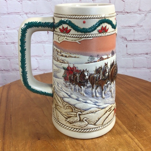 Vintage Budweiser 1996 Holiday Stein “American Homestead” Ceramic Stein - Picture 3 of 7